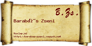 Barabás Zseni névjegykártya